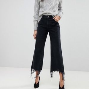 DL1961 Hepburn High Rise Wide Leg Destroyed Hem